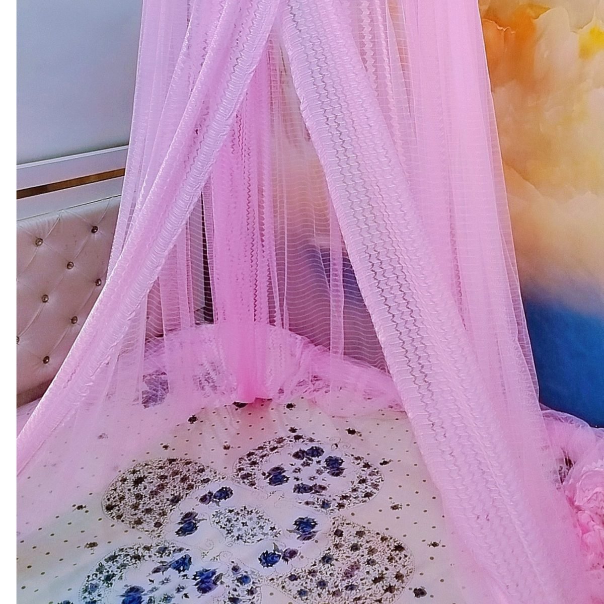 Pink Hanging - Castle Mosquito Net
